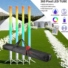 Wireless RGBWA 5in1 Pixel Tube LED Stage Light Bar WIFI  Battery 360 Tube Lights