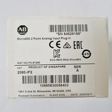New Sealed 2080IF2 AB 2080-IF2 Micro800 2 Point Analog Input Plug-In In Stock