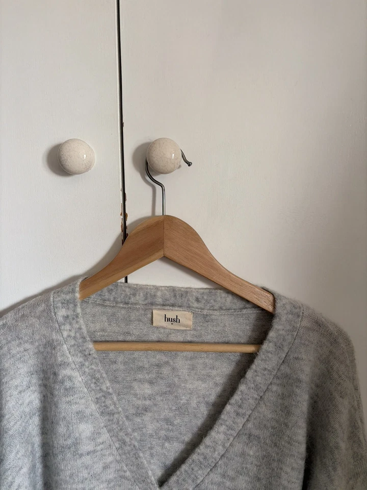 Hush Grey Alpaca Wool Mix Soft Knit long sleeve Jumper Cardigan Stars UK Size M - Image 4 of 4
