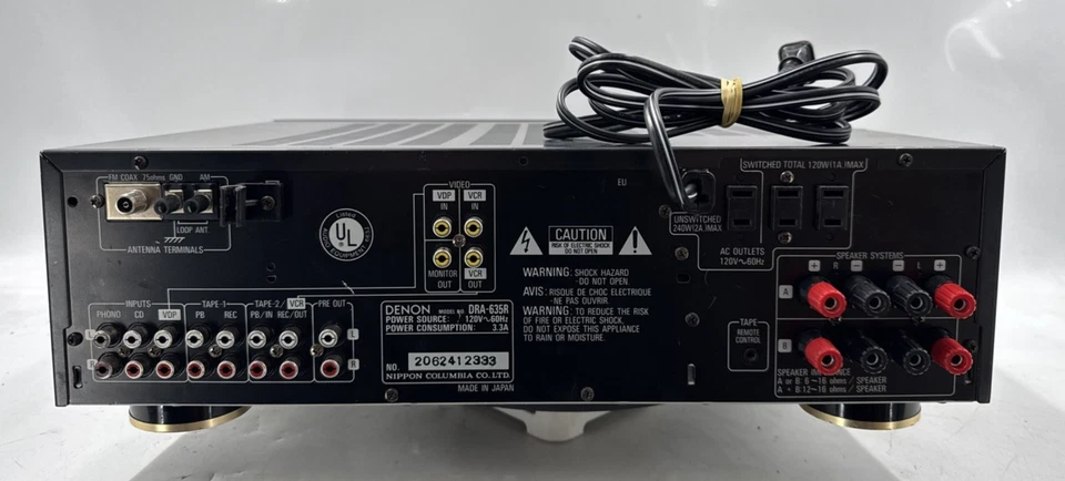 Denon DRA-635R AM-FM Stereo Receiver - Tested!! - EB-19331 - Image 4 of 4