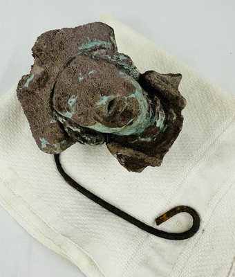 #ad Vintage Weathered Concrete Head Bust Parts Soldier Pirate Garden Decor Parts Odd $14.00