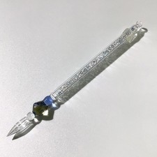 Japanese handmade glass pen Glasskaoria Jewel pen blue