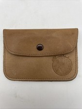 Ferree Wild Elk Leather Pouch Wallet Tan Snap Closure Embossed Deer Logo VTG