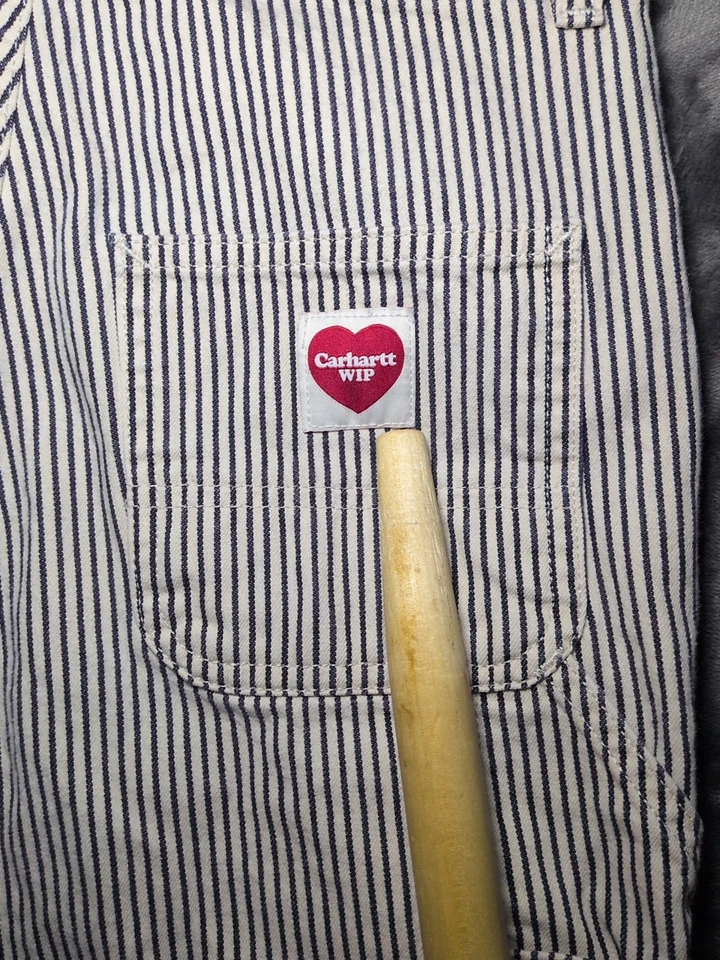 Pantalón Carhartt WIP Terrell SK para mujer talla 24 rayas de nogal blanqueador/cera utilitario  Foto 2 de 4