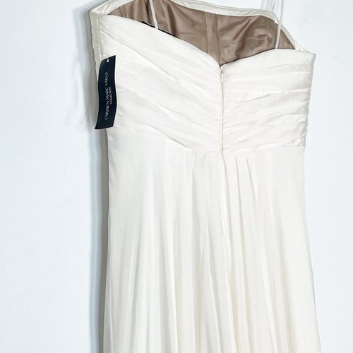 Carmen Marc Valvo Silk Organza Ivory Beaded Strapless Gown Long Dress NWT - Picture 9 of 15