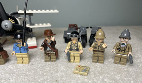 LEGO Indiana Jones 7623 Temple Escape 7620 Motorcycle Chase Minifigures + Plane