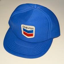 Vintage Chevron Blue Snapback Foam Trucker Hat Cap Patch Designer Award M/L
