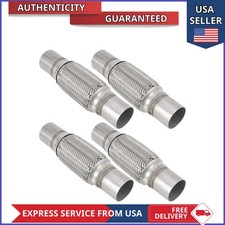 4 Pack 2x6 Inch Stainless Steel Exhaust Flex Pipe Double Braid 10 Inch Long