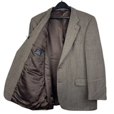 Jos. A. Bank Herringbone Tweed Wool Blazer Sport Coat Blazer Suit Jacket 44R