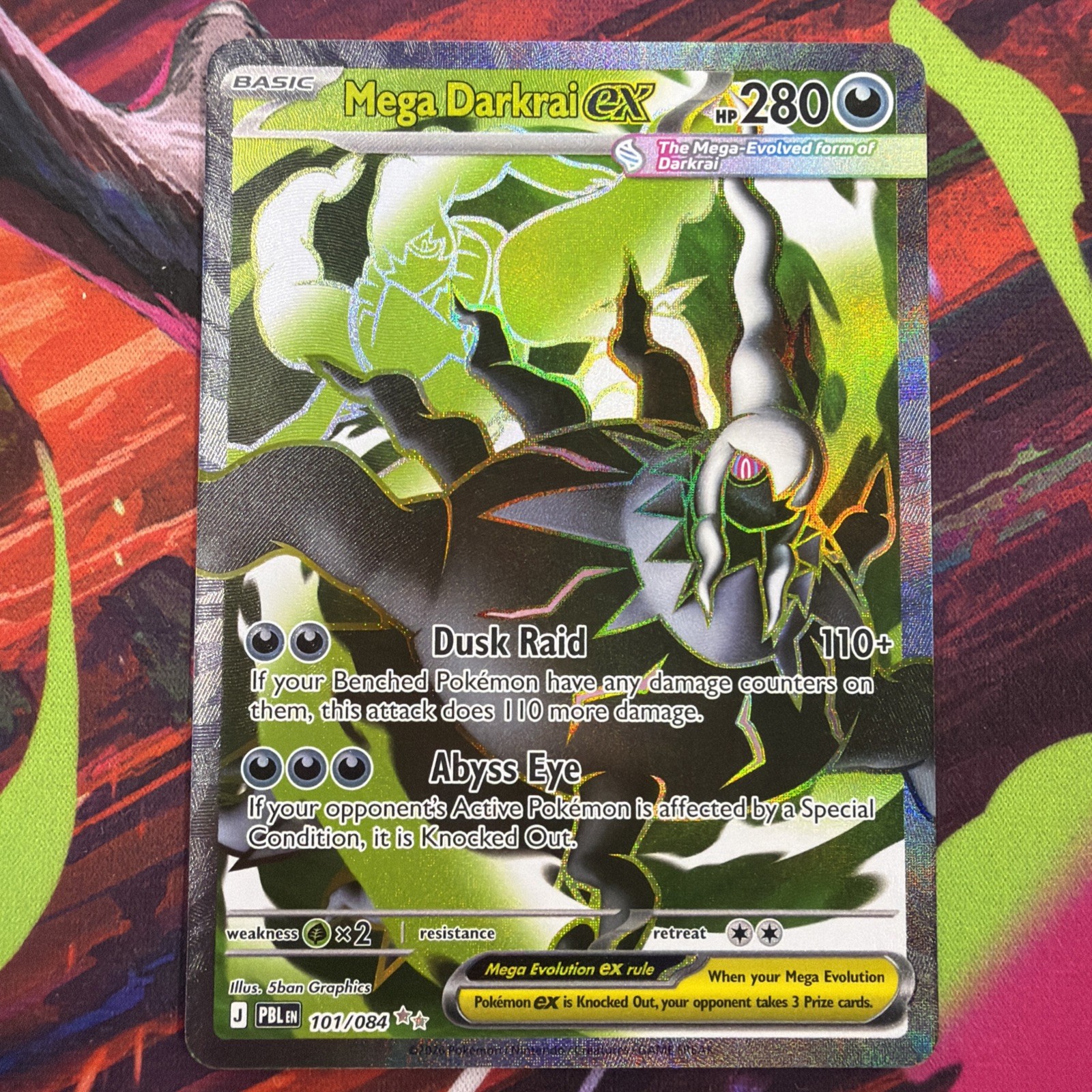 Mega Darkrai ex 101/084 Me05: Pitch Black Holo PACK FRESH