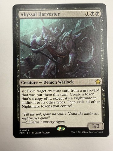 MTG Abyssal Harvester #54 Foundations FDN Rare Non-Foil Near Mint