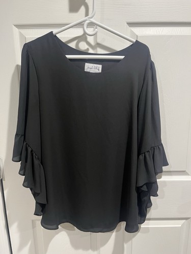 Joseph Ribkoff Damen schwarz 3/4 Rüschen Flatterärmel Bluse Gr. 16 - Bild 2 von 6