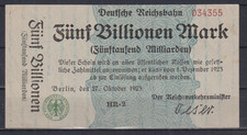 Germany 5 Billionen - Trillion Mark  1923  P-S1029  AUNC  UNC & 454