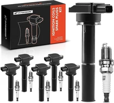 A-Premium Ignition Coils Spark Plugs Kits for Mitsubishi Galant 04-07, 6-PC