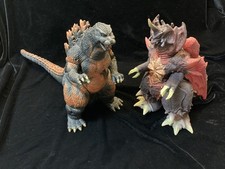 Bandai Godzilla Burning Vs Destroyer 1995 Vinyl Original Toy Figure Set