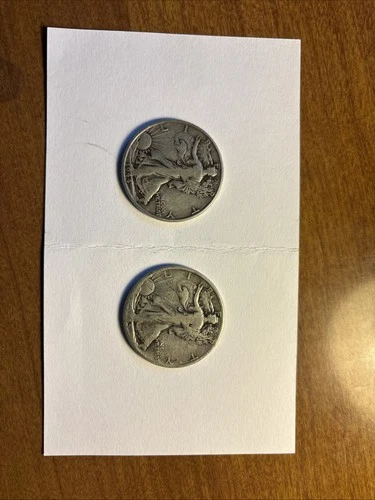 (2) walking liberty half dollar silver coins( 1944,1945)