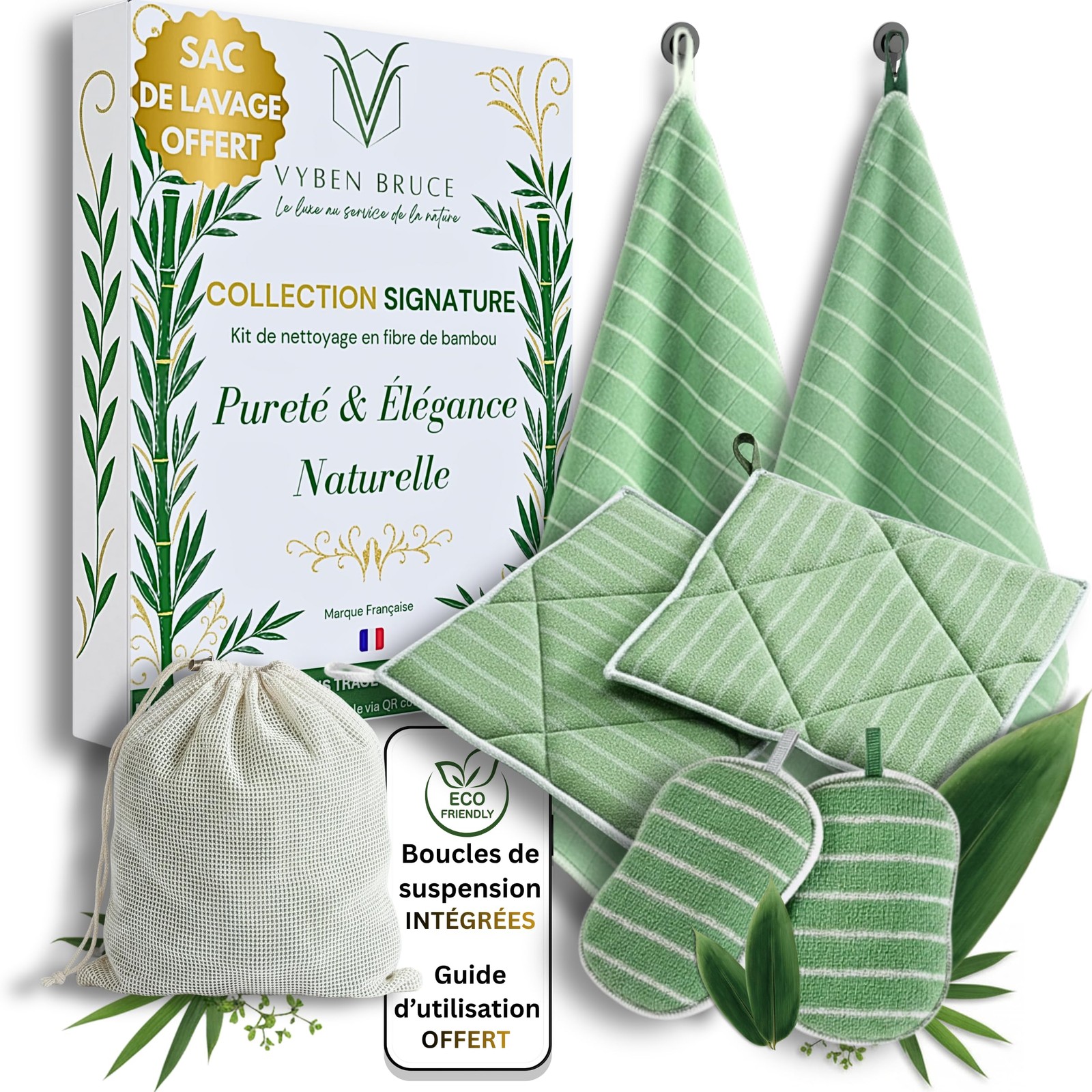 Torchon bambou microfibre XXL pour essuyer la vaisselle et briller la cuisine