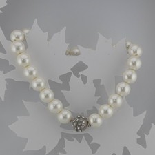 Faux Pearl Crystal Rhinestones Choker Necklace Bridal 15"