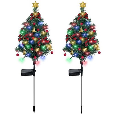 LAIAMER 2 Set Solar Christmas Tree Lights Decorations Outdoor Waterproof, 40 ...