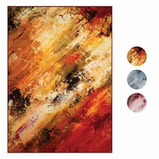 Abstract Galaxy Multi Contemporary Modern Area Rug - Non-Slip Rubber Back Carpet