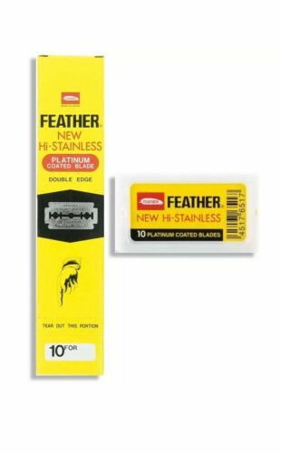 300 combo Feather Hi-Stainless Platinum Double Edge Safety Razor Shaving Blades - Picture 2 of 7