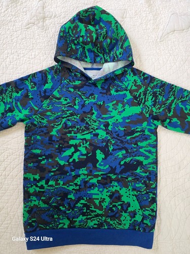 UNDER ARMOUR Boy’s Rival Fleece Camo Hoodie Blue Green SZ/YXL Youth - Picture 3 of 9