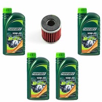 MotoröL 10W40 Set 4 Liter + ÖLfilter HF981 FüR Yamaha Vp 125 Yp 125 VP125 YP125