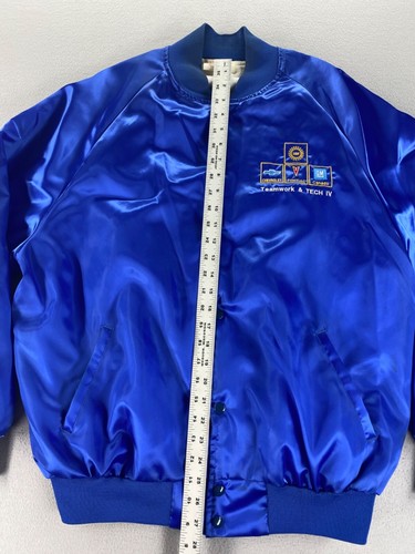 Vintage UAW Chevrolet Pontiac GM Satins Jacket XL Teamwork & Tech IV Canada RARE - Picture 7 of 17