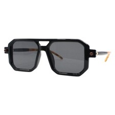 Geometric Square Flat Top Sunglasses Vintage Retro Unisex Fashion UV400