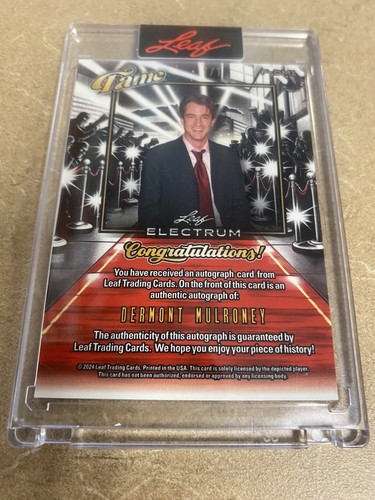 Autografo 2024 Leaf Electrum Fame Dermont Mulroney TIE DYE 1/1 attore SSP - Foto 7 di 8