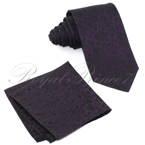 Classic Floral Paisley Neck tie and & Pocket Square Hankie Formal Party Wedding - Picture 6 of 9