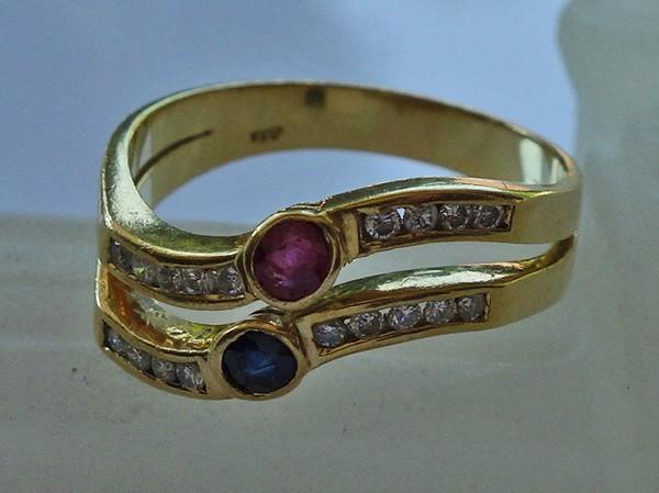 Brilliant ring * ring with ruby sapphire sapphire… - image 8