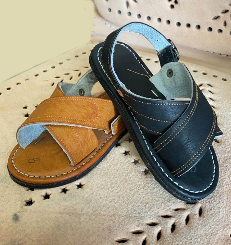 nuevo! NIÑOS CUERO MEXICANO SANDALIAS HUARACHE-NIÑOS ACOJINADO Foto 2 de 2