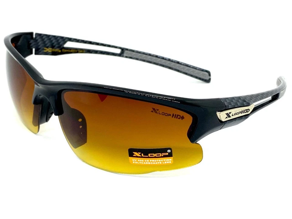 Gafas de sol Sport Wrap Driving Vision HD de alta definición antideslumbrante lentes ámbar Foto 4 de 4