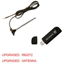 RTL-SDR radio receiver RTL2832U + R820T2 new chipset and antenna (black)