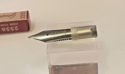 New Rare Esterbrook Fountain Pen Nib- 2556 Clear Collar FINE nib + nib chart.