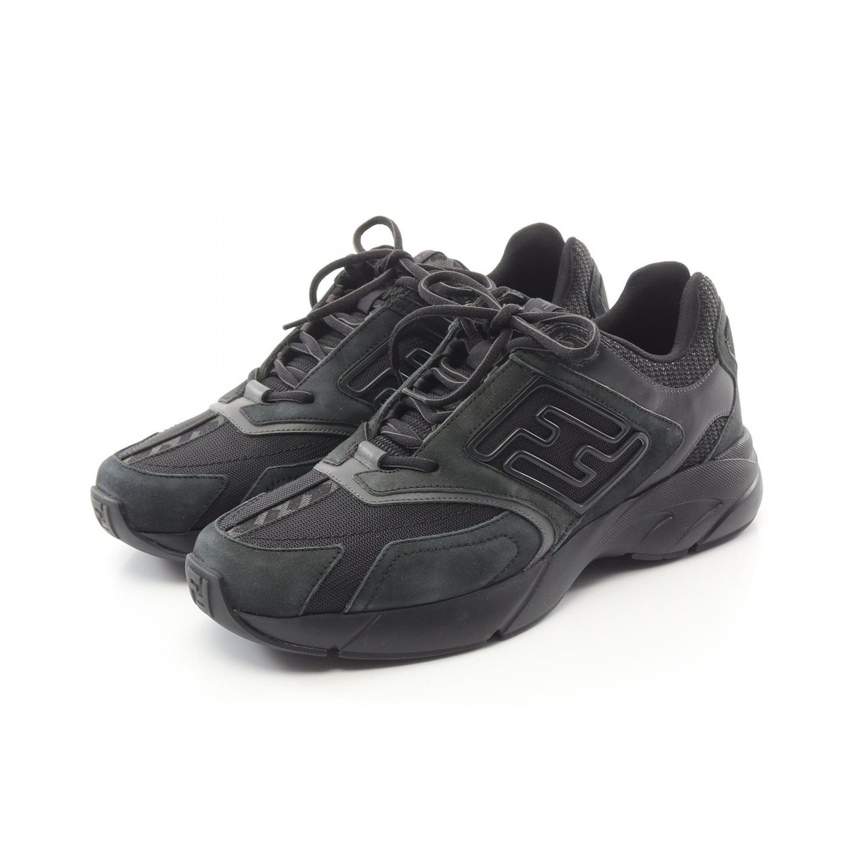 FENDI FASTER sneakers shoes 7E1555 Suede Fabric Black Used FENDI FASTER sneakers shoes 7E1555 Suede Fabric Black Used