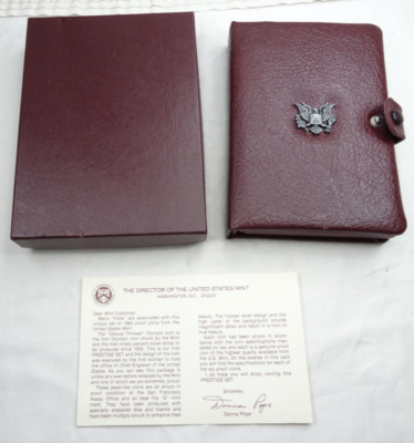 1983-S Olympic Prestige Proof Set Silver Dollar with Box & COA OGP
