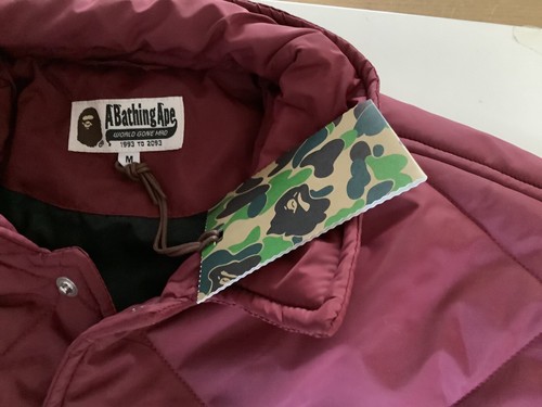 Authentic a bathing ape bape bape patch coach jacket red M new - Picture 6 of 11