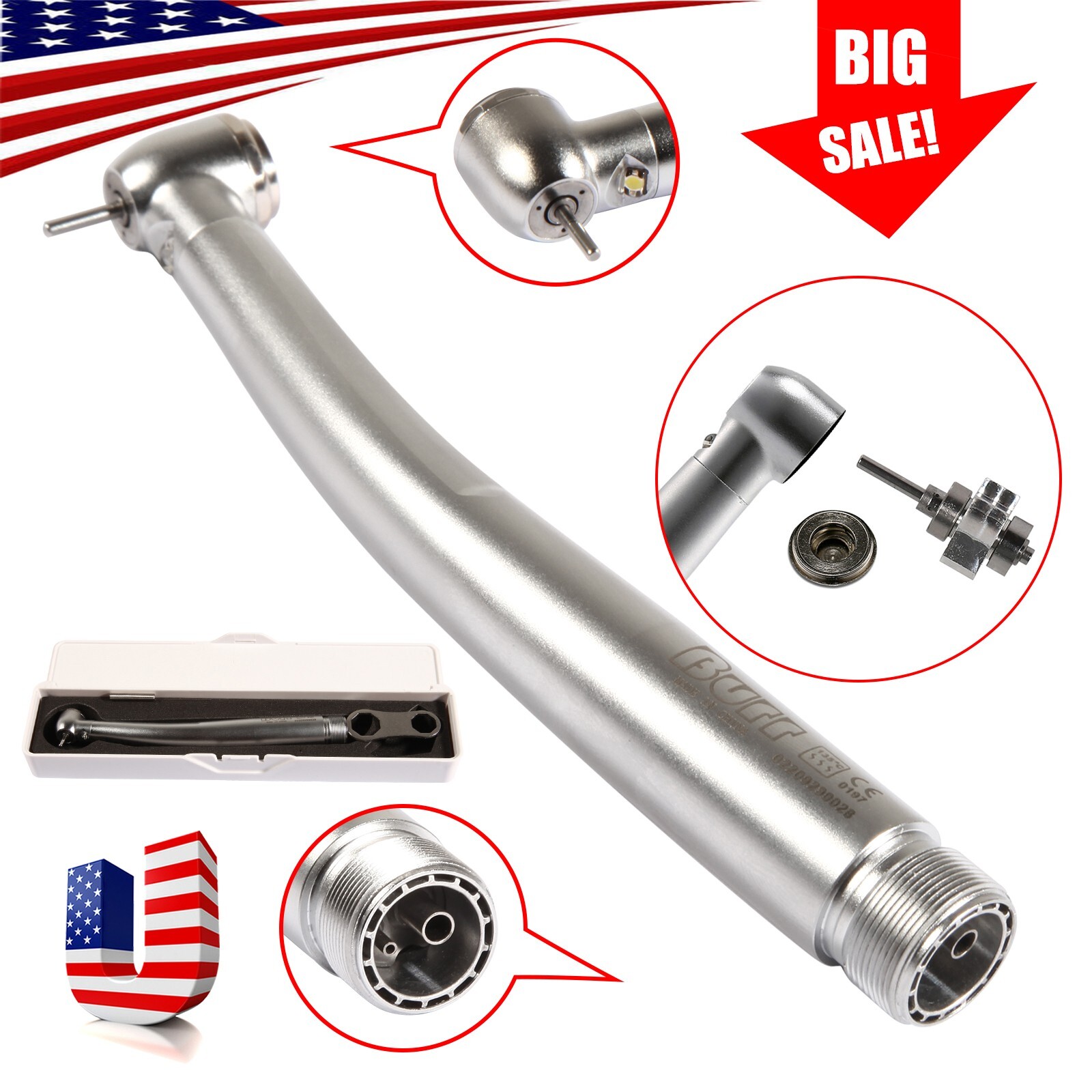 2X Fiber Optic Light Dental Egenerator LED 3 Way High Speed handpiece