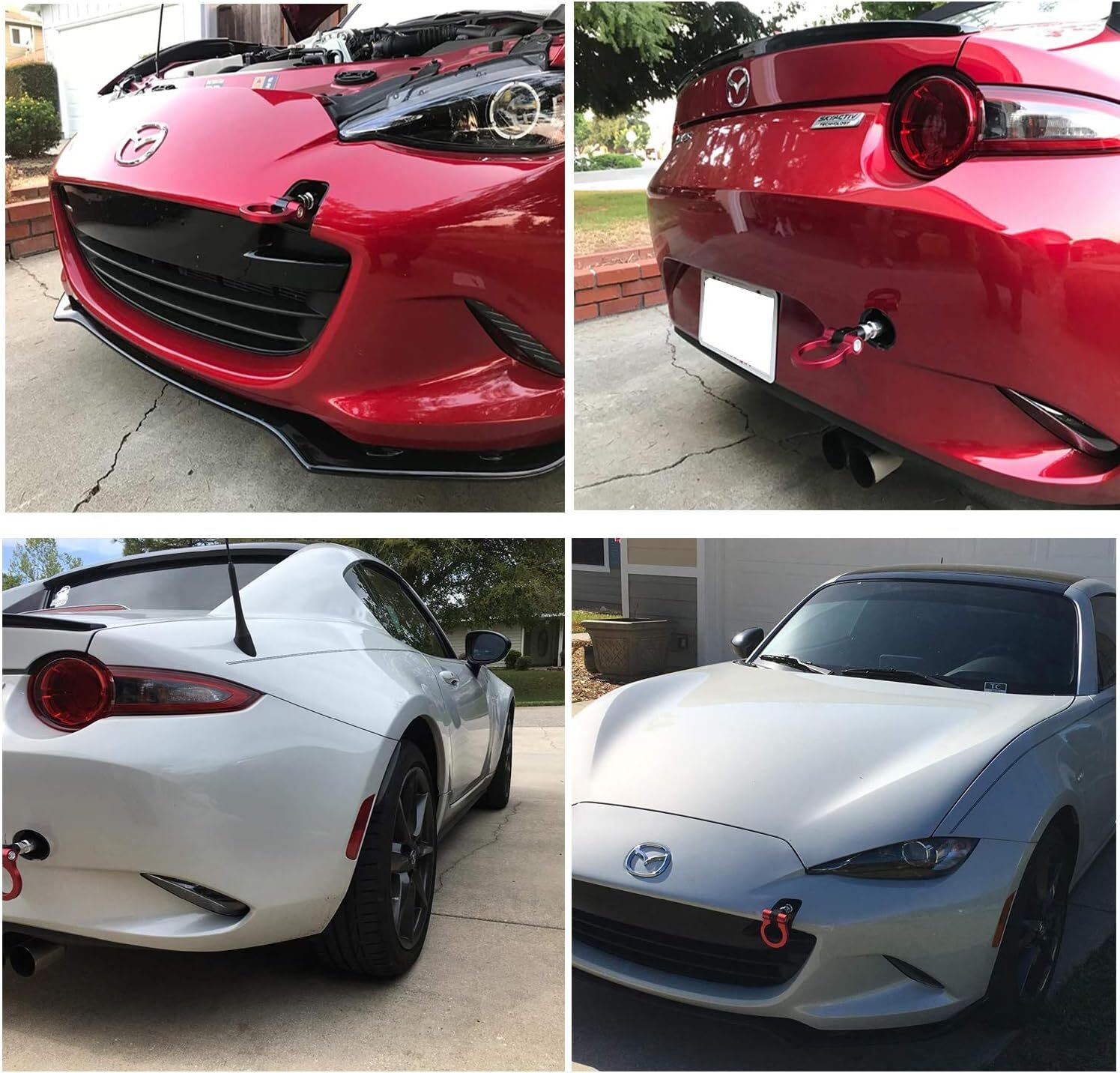 Red Folding Tow Hook For Hyundai 2012-2017 - Heavy Duty Aluminum Racing Style Tow Hook Front Bumper Accessory