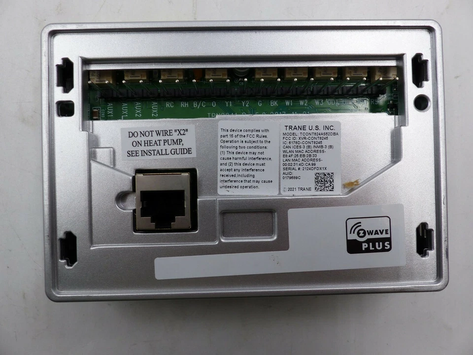 TRANE XL824 4.3 INCH SMART PROGRAMMABLE THERMOSTAT TOUCHSCREEN TCONT824AS52DBA - Image 2 of 2