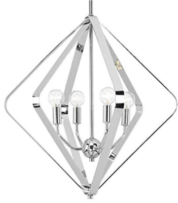 Progress Lighting P500128-015 Renfrow 4-Light Polished Chrome Pendant New Open B