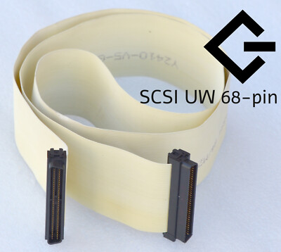 SCSI UW ULTRA WIDE INTERNES KABEL 2x STECKER 68-PIN U80 U160 CABLE 90cm L0NG K46
