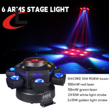 150W Six Arm Bee Eye 3in1 Beam Strobe Laser Moving Head DJ Disco Stage Lights