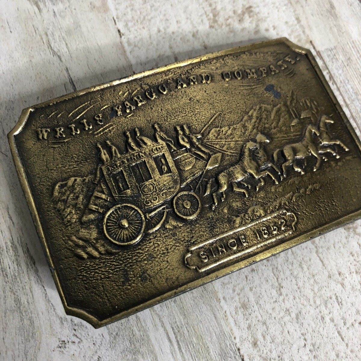 Vintage Wells Fargo & Company Since 1852 Brass Belt Buckle | eBay