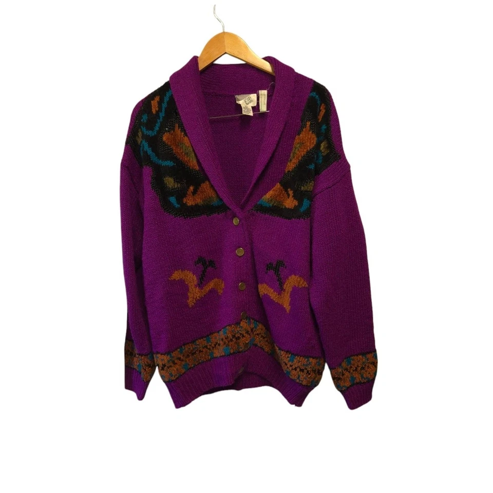 Cárdigan JASON MAXWELL Suroeste Púrpura Marrón Turquesa GRANDE Foto 2 de 4