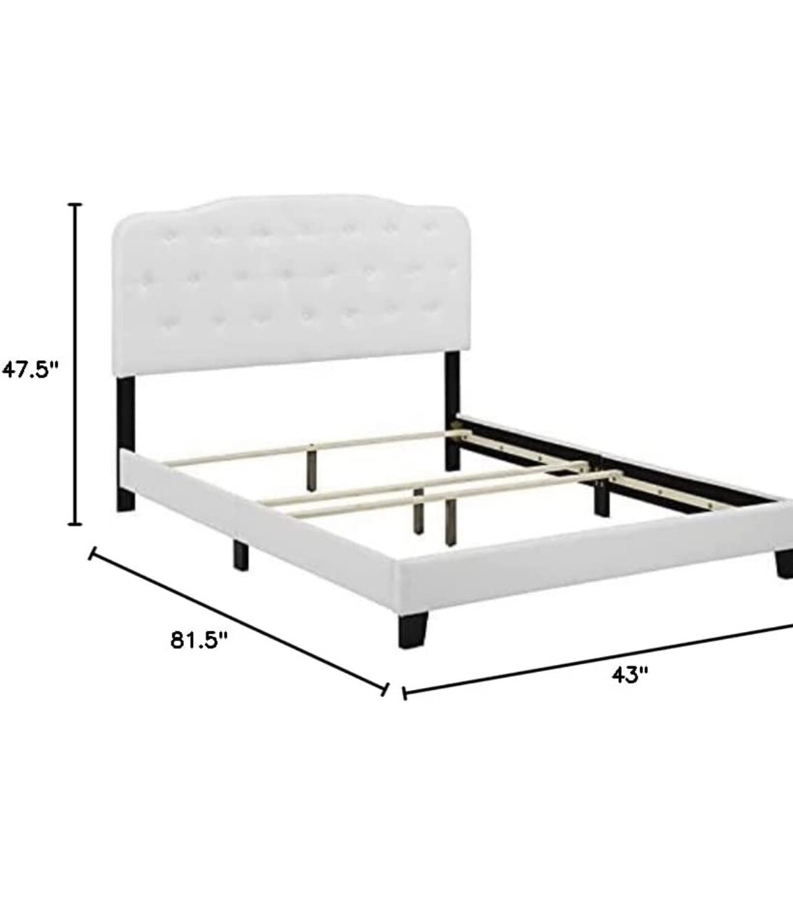 Amelia Twin Upholstered Fabric Bed White by Modway
