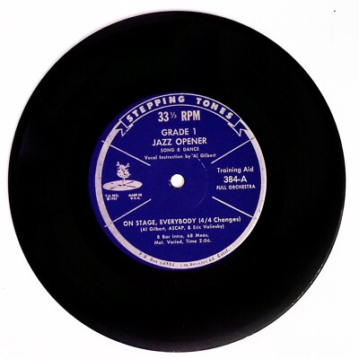 ON STAGE, EVERYBODY GRADE 1 JAZZ OPENER SONG & DANCE STEPPING   VINYL 45 75-19