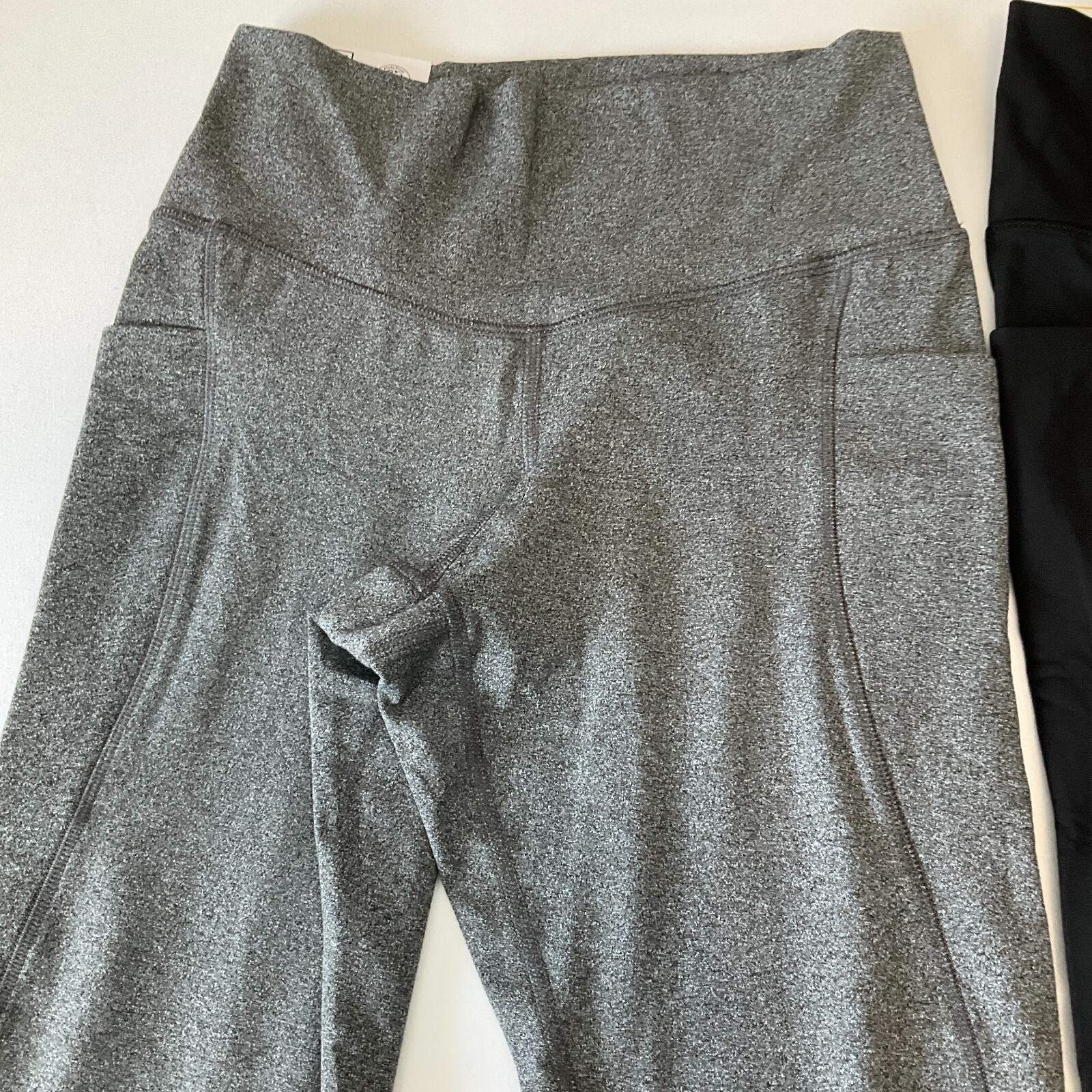 Members Mark Ankle Leggings Womens Size M Black Gray High Rise Stretch 2 Pair